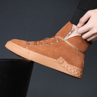 斯米尔(Simier)雪地靴男短靴冬季保暖加绒短靴东北加厚中高帮翻毛皮男鞋男士棉鞋