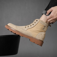 斯米尔(Simier)冬季中帮马丁靴男英伦风短靴雪地靴男鞋加绒保暖高帮工装靴潮靴子