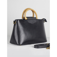 花花公子PLAYBOY层牛皮女士单肩凯莉包原木配 日式风范真皮手提女包