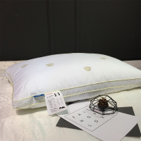 惟丽尚品 60s全棉皇冠刺绣枕 枕芯 健康睡眠枕 春夏秋冬四季纯棉枕头 成人枕芯枕头 48*74cm