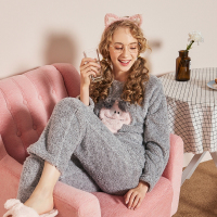 阪织屋睡衣女家居服套装秋冬季款舒棉绒加绒加可爱居家服