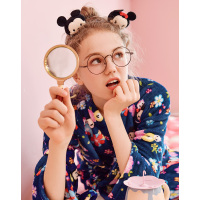 阪织屋家居服睡衣法兰绒女少女秋冬保暖甜美可爱长袖和服套装