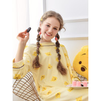 阪织屋睡衣春秋家居裙女士家居服迪士尼维尼熊保暖睡裙少女学生