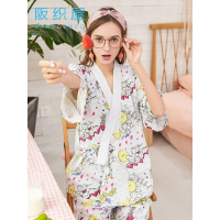 阪织屋睡衣女春夏迪士尼女棉质日系和服睡衣女短袖套装
