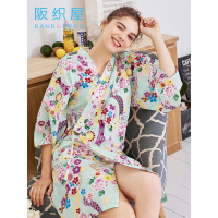 阪织屋睡衣女春夏款棉质日式和服宽松睡裙可外穿性感舒适家居服