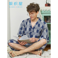 阪织屋睡衣男舒适男士睡衣春夏棉质和服家居服男睡衣两件套