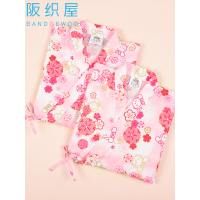 阪织屋迪士尼松松系列全棉婴儿纱印花儿童长裤日式可爱和服套装