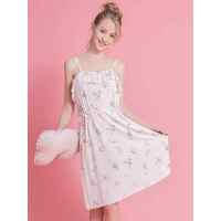 阪织屋睡衣女夏季薄款薰衣草吊带裙甜美睡裙女士中裙家居裙