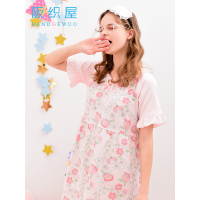 阪织屋睡衣女秋薄款可爱睡裙可外穿棉质婴儿纱家居服性感宽松睡衣