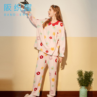 阪织屋睡衣女长袖2019秋冬学生纯棉泫雅女士睡衣套装可爱公主风家居服女