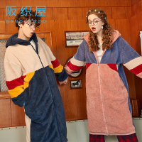 阪织屋睡袍女2019秋冬情侣睡衣法兰绒迪士尼舒棉绒女士睡袍女冬加厚加长款