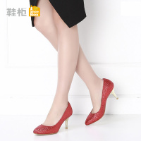 SHOEBOX/鞋柜春季尖头套脚高跟单鞋 浅口细跟女鞋1116101244