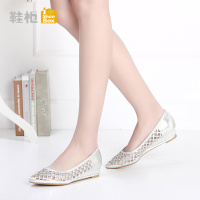 SHOEBOX/鞋柜春新款浅口套脚尖头女鞋 镂空低跟女鞋