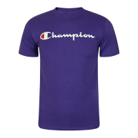 Champion 冠军草写经典logo男女款T恤夏季短袖上衣 紫色 GT23H