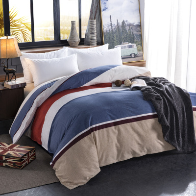 南极人(NanJiren)家纺 生态磨毛全棉四件套纯棉床品套件 床上用品被套床单