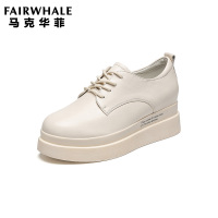 马克华菲2020新款女鞋单鞋女休闲鞋女士皮鞋英伦小皮鞋女单皮鞋松糕女鞋厚底单鞋