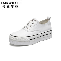 马克华菲2019秋款女小白鞋女款板鞋百搭女鞋小白鞋女单鞋松糕女鞋厚底小白鞋