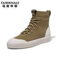 马克华菲2020新款女靴短靴子女款靴子袜靴板鞋女休闲鞋子平底女鞋袜子鞋女高帮女鞋