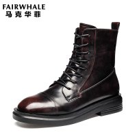 马克华菲马丁靴女英伦风2020新款帅气百搭黑色短靴骑士靴