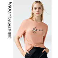 Moonbasa/梦芭莎 百搭圆领精致绣花T恤
