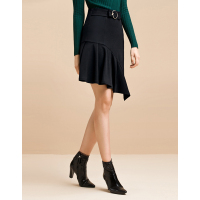 Moonbasa/梦芭莎 时尚百搭不规则剪裁荷叶摆半裙