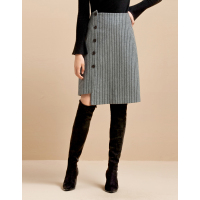 Moonbasa/梦芭莎 优雅女人不规则拼接扣子装饰半裙