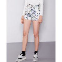 Moonbasa/梦芭莎 欧美休闲女装梭织拼接织带显瘦合身短裤