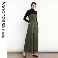 Moonbasa/梦芭莎 简约时尚抹胸修身连体阔腿裤