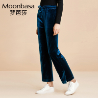 Moonbasa/梦芭莎 时尚休闲腰部褶裥高腰系带阔腿长裤