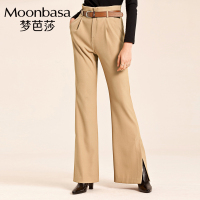 Moonbasa/梦芭莎 时尚浪漫喇叭开叉摆高腰裤（配送腰带）