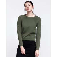 Moonbasa/梦芭莎 欧美休闲女装圆领套头纯色修身提花毛衫