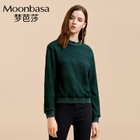 Moonbasa/梦芭莎 小荷叶罗纹领创意毛织套头卫衣