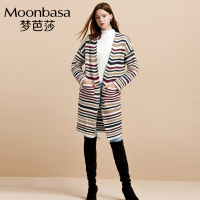 Moonbasa/梦芭莎 优雅时尚简约大气彩色条纹开衫