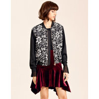 Moonbasa/梦芭莎 时尚浪漫撞色复合蕾丝棒球式长袖百搭外套