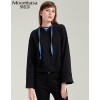 Moonbasa/梦芭莎 时尚休闲大袖子连帽短款卫衣