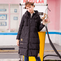 日韩时尚流行个性保暖茧型金属圈装饰大帽子长羽绒