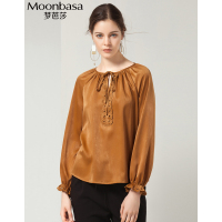 Moonbasa/梦芭莎 优雅时尚宽松型百搭镂空绣花套头小衫