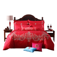 梦洁出品 梦洁美颂 床单被罩 提花绣花四件套 有凤来仪