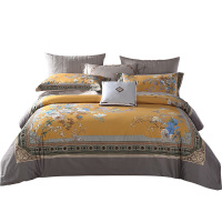 梦洁家纺 梦洁美颂60S长绒棉数码印花四件套中国风被套床上用品澜庭/庭前