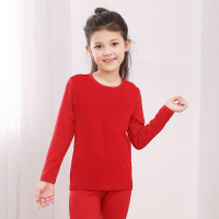 红豆居家(Hodohome)女童薄款保暖内衣套装喜庆鸿运棉质内衣套装女孩本命年秋衣秋裤套装