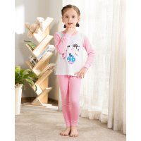 红豆居家(Hodohome)秋冬季女童B类全棉中大童内衣系列少女卡通秋衣秋裤套装