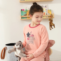 红豆居家(Hodohome)女童B类保暖内衣套装加绒加厚款中大童内衣系列女孩秋衣秋裤套装