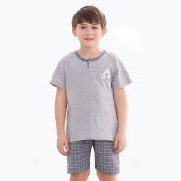红豆居家(Hodohome)春夏儿童家居服套装男童全棉针织休闲短袖套装