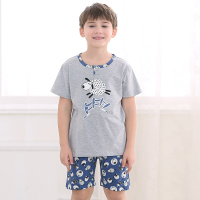 红豆居家(Hodohome)儿童家居服套装男童全棉针织短袖套装