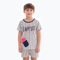 红豆居家(Hodohome)春夏儿童家居服套装男童全棉休闲短袖套装