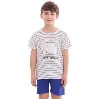 红豆居家(Hodohome)春夏儿童家居服套装男童针织短袖套装