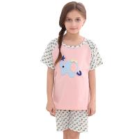 红豆居家(Hodohome)儿童家居服套装春夏女童全棉针织短袖睡衣套装