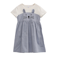 红豆居家(Hodohome)儿童家居裙女童全棉卡通儿童家居裙短袖连衣裙睡裙