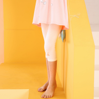 红豆居家(Hodohome)儿童裤子春夏女童薄款打底裤女孩棉质可外穿弹力中裤