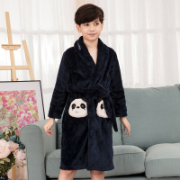 红豆居家新款冬季男童睡衣睡袍中大童法兰绒睡袍秋冬家居服儿童浴袍